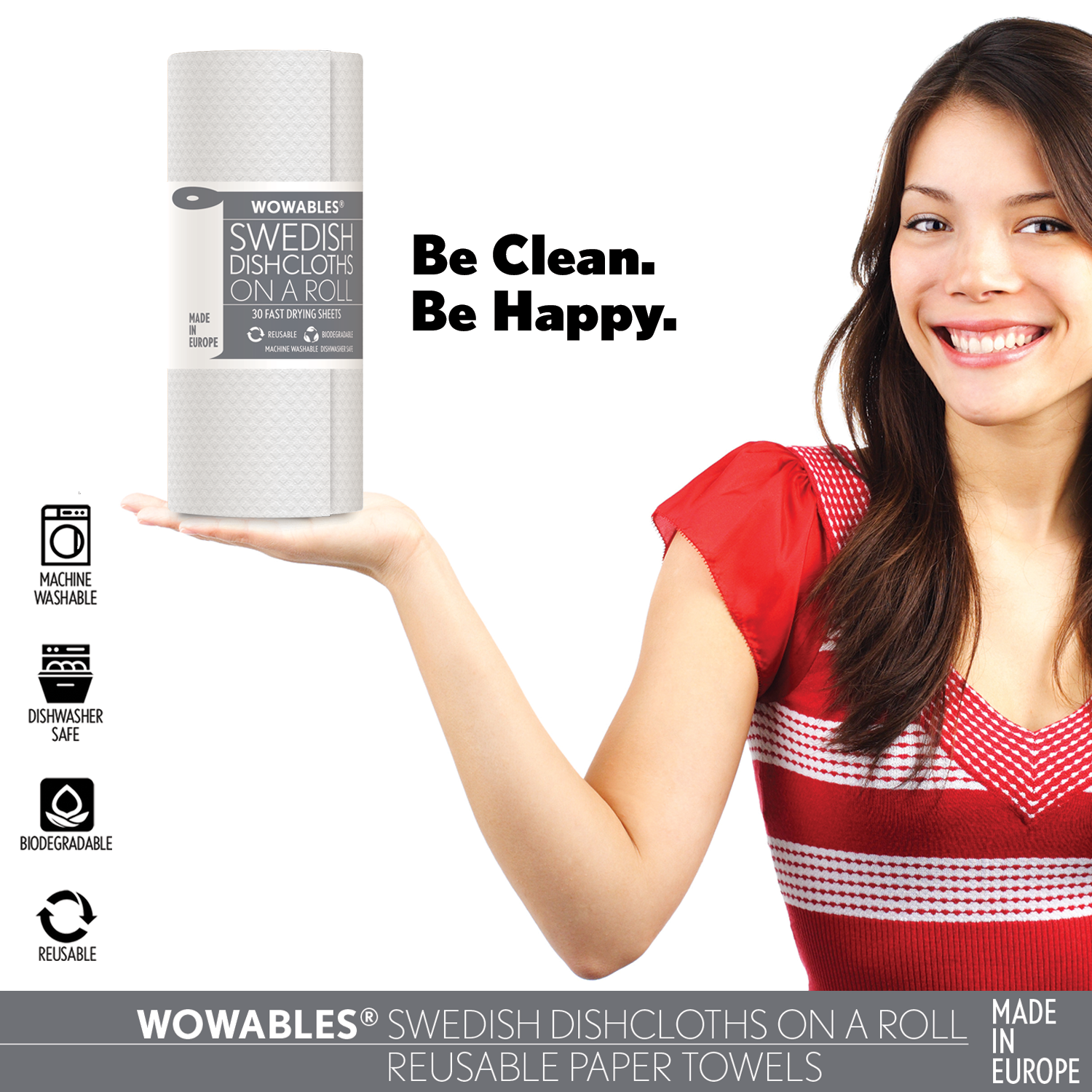 LOLA Wowables Swedish Dish Cloths, Reusable & Biodegradable 30 Paper Towels  - 1 CT, 30 paper towels - Kroger