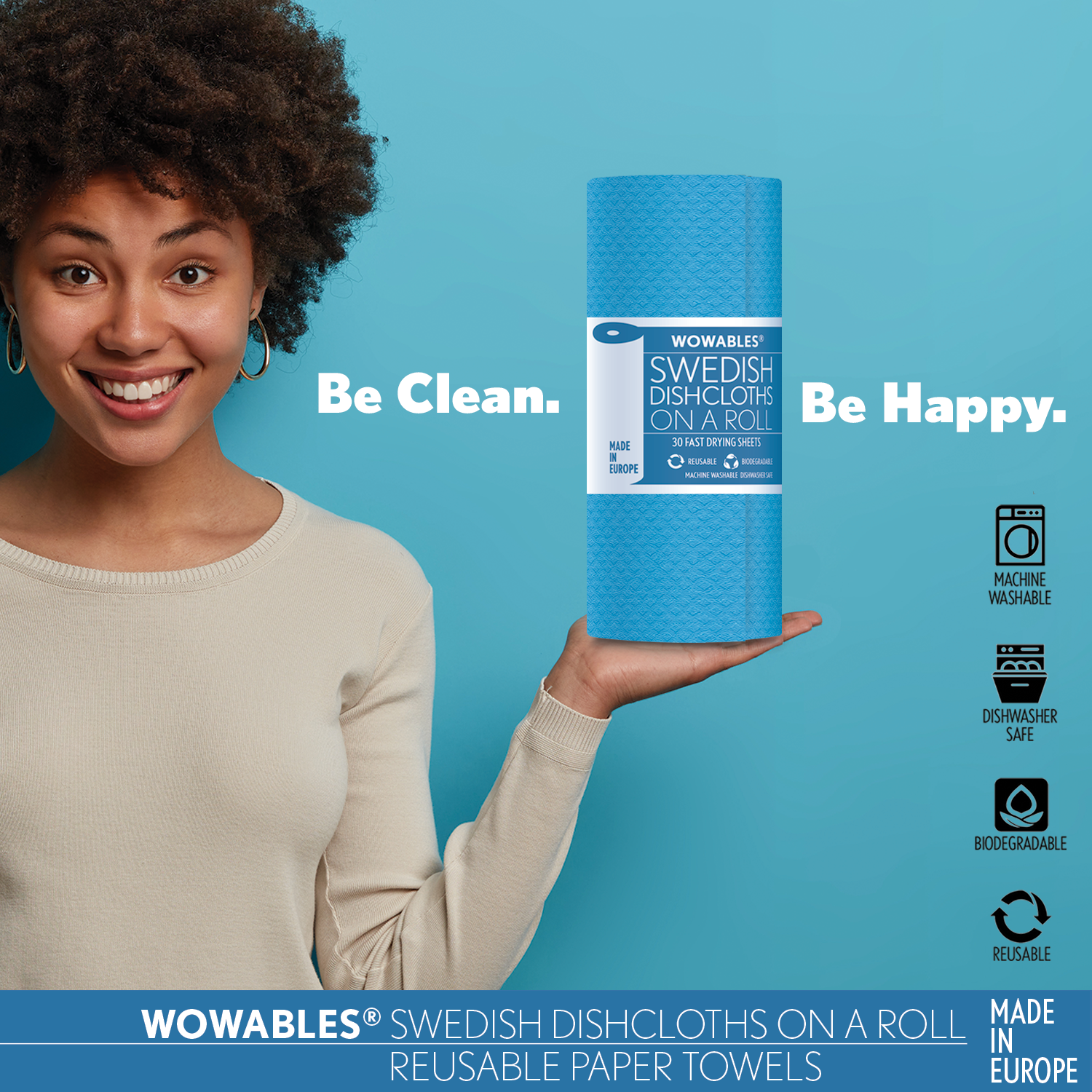 LOLA Wowables Swedish Dish Cloths, Reusable & Biodegradable 30 Paper Towels  - 1 CT, 30 paper towels - Kroger