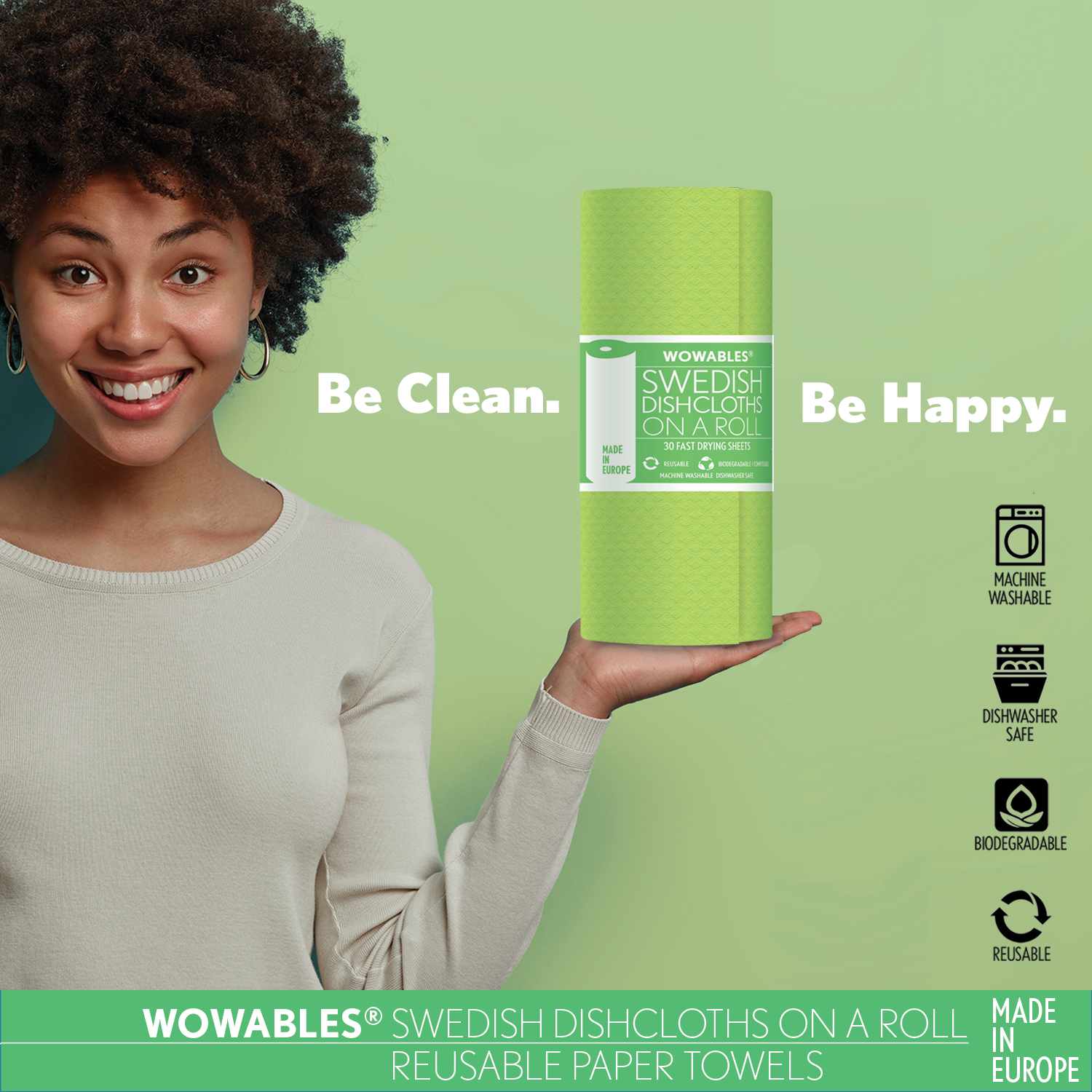 LOLA Wowables Swedish Dish Cloths, Reusable & Biodegradable 30 Paper Towels  - 1 CT, 30 Paper Towels - Kroger